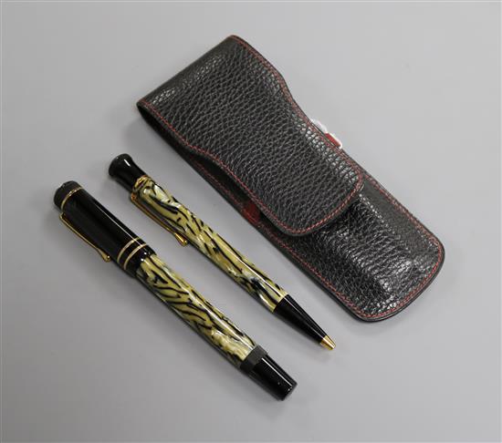 A Montblanc Oscar Wilde Writers Series limited edition fountain pen, with marbled pearl and black resin,